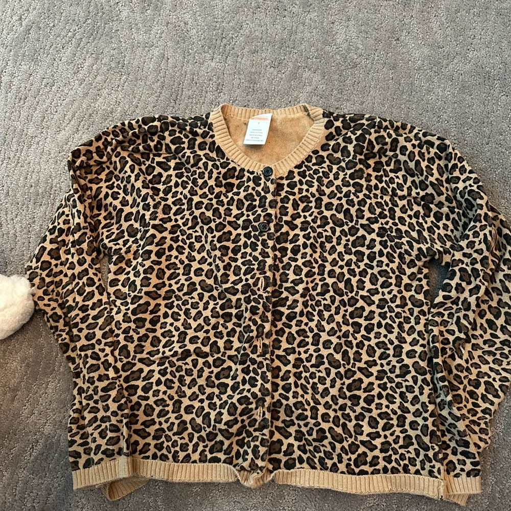 Gymboree Tan and Black Animal Print Sweater